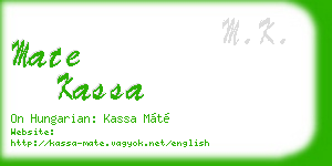 mate kassa business card