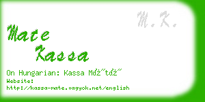 mate kassa business card